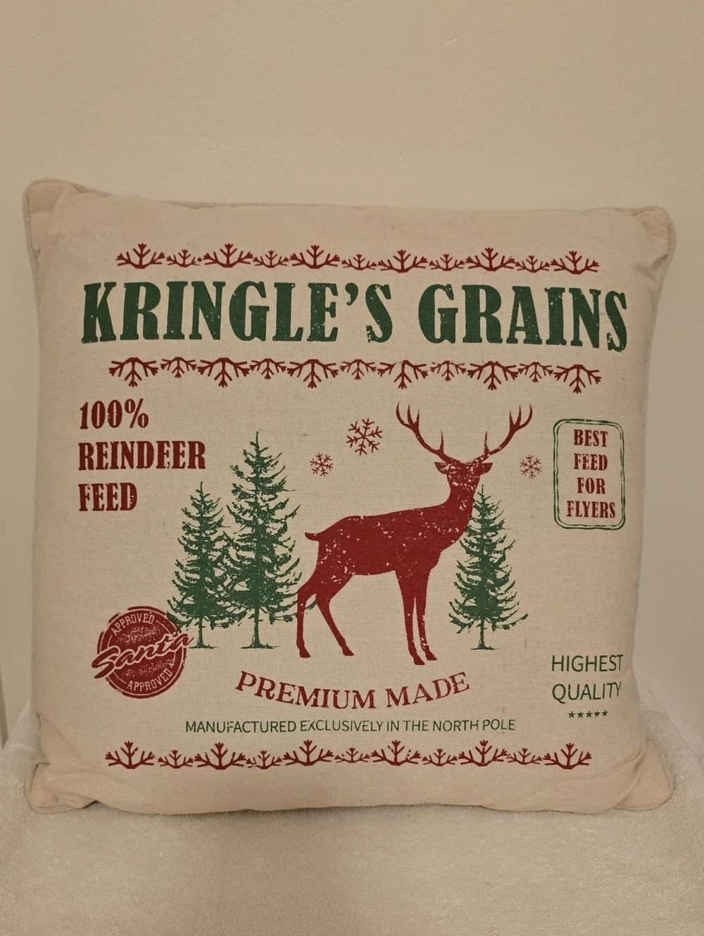 Kringles Grain Christmas Pillow
